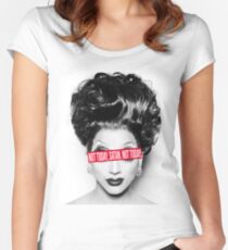 Not today, Satan. Not today. Women's Fitted Scoop T-Shirt
