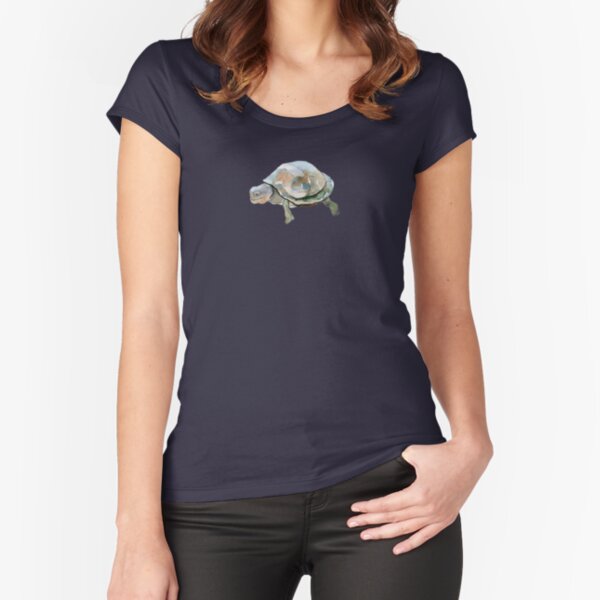 Happy Turtle Fitted Scoop T-Shirt