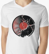 Music Vinyl Record Explosion Comic Style Men's V-Neck T-Shirt