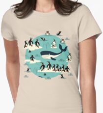 Whales, Penguins and other friends Women's Fitted T-Shirt