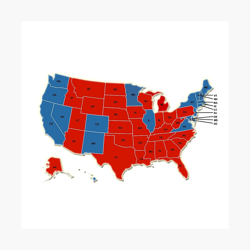 Donald Trump 45th US President - USA Map Election 2016 Photographic Print
