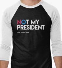 Nicht mein Präsident (Liebe trumpft Hass) Baseballshirt mit 3/4-Arm