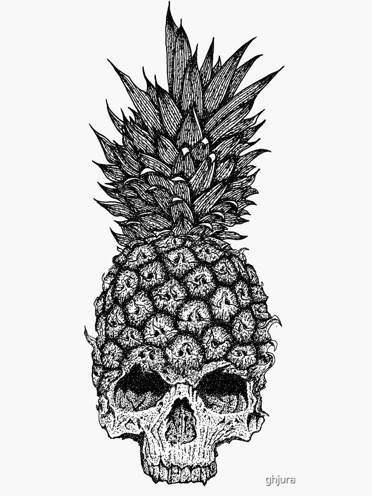 " pineapple skull" Sticker by ghjura Redbubble