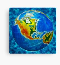 globe, in a center north America Canvas Print