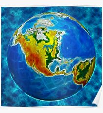 globe, in a center north America Poster