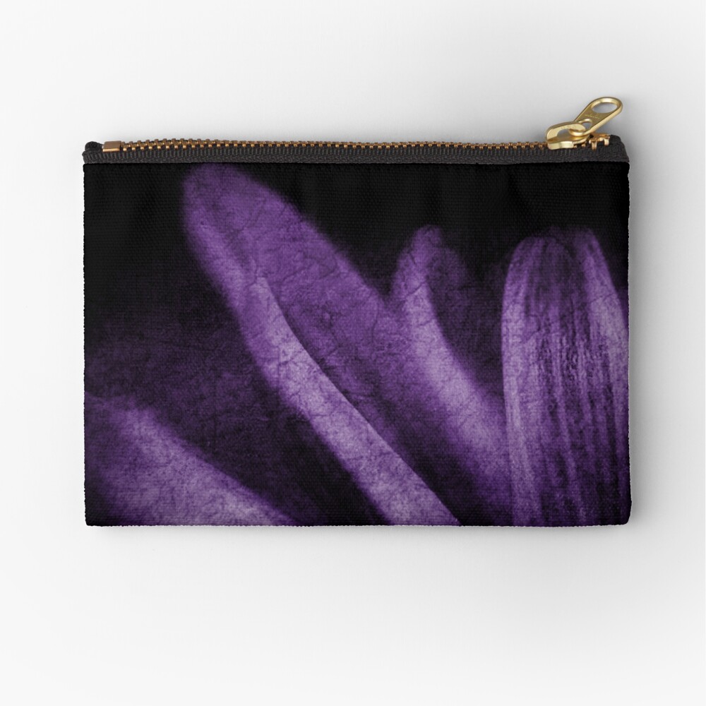 Abstract Petals in Purple Grunge Zipper Pouch