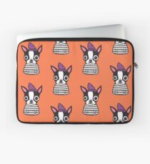 Boston Terrier in a Striped Shirt Laptop Sleeve