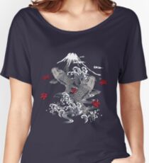 Camiseta ancha Diseño gráfico japonés Koi