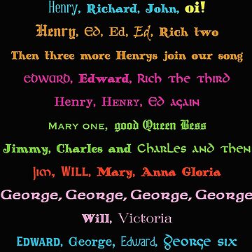 Horrible Histories English Kings and Queens Song Lyrics