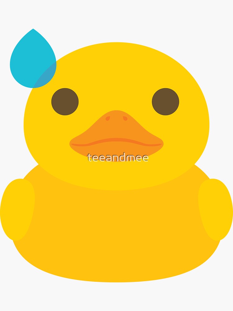 "Duckling Emoji Rubber Duck Big Sweat" Sticker by teeandmee Redbubble