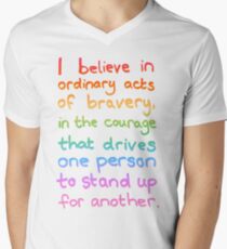 Ordinary Acts of Bravery - Divergent Quote Men's V-Neck T-Shirt