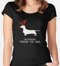 Merry Christmas - Dachshund through the snow Women's Fitted Scoop T-Shirt