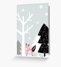 Winter Forest Scene Greeting Card