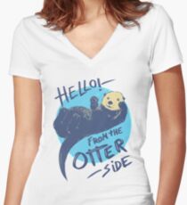 Otter Side Women's Fitted V-Neck T-Shirt