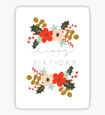 Floral Happy Birthday Sticker