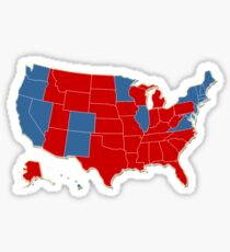 Donald Trump 45th US President - USA Map Election 2016 Sticker