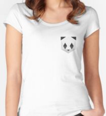 Panda Wabe Tailliertes Rundhals-Shirt