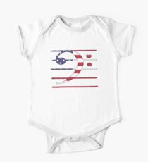 American Flag – Bass Clef One Piece - Short Sleeve