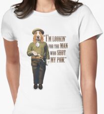 Cowboy Dog with a Gun Women's Fitted T-Shirt