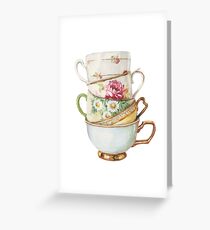 Vintage Tea Cups by Paris Lomé Greeting Card