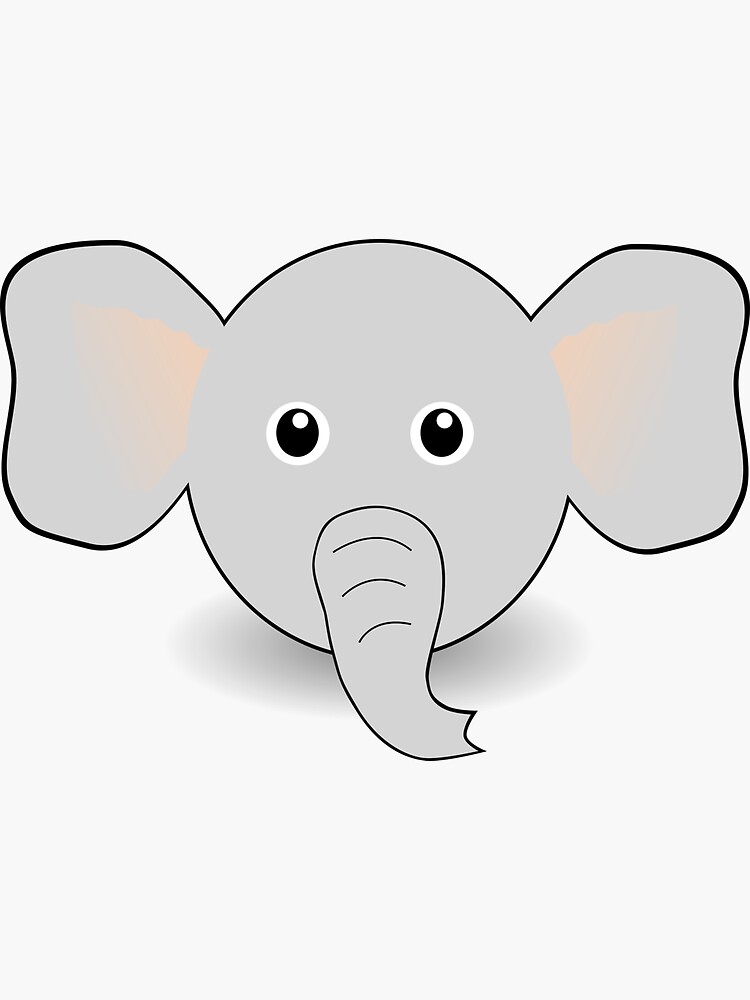 "Funny Elephant Face Cartoon" Sticker by greengoodnich | Redbubble