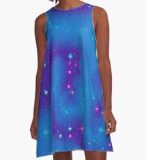 Indigo Nebula (8bit) A-Line Dress