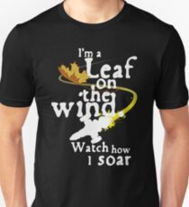 Leaf on the wind (white text) Unisex T-Shirt