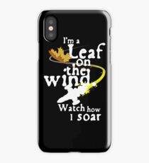 Leaf on the wind (white text) iPhone Case/Skin