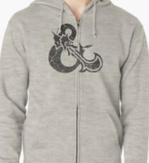 Dungeons&Dragons black ampersend Zipped Hoodie