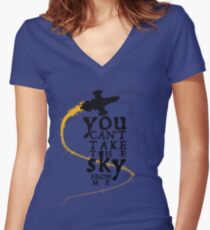 Camiseta entallada de cuello en V No puedes quitarme el cielo.