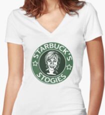 Starbuck's Stogies Women's Fitted V-Neck T-Shirt