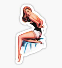 Retro Redhead Pin Up Girl #1 Sticker