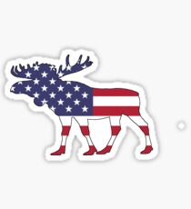 American Flag – Moose Sticker