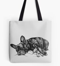 Sleepy French Bulldog Tote Bag