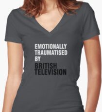 Emotionally traumatised by 03 Women's Fitted V-Neck T-Shirt