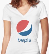 bepis Women's Fitted V-Neck T-Shirt