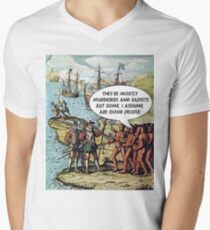 Columbus Arrives in the Americas - Anti Trump Men's V-Neck T-Shirt