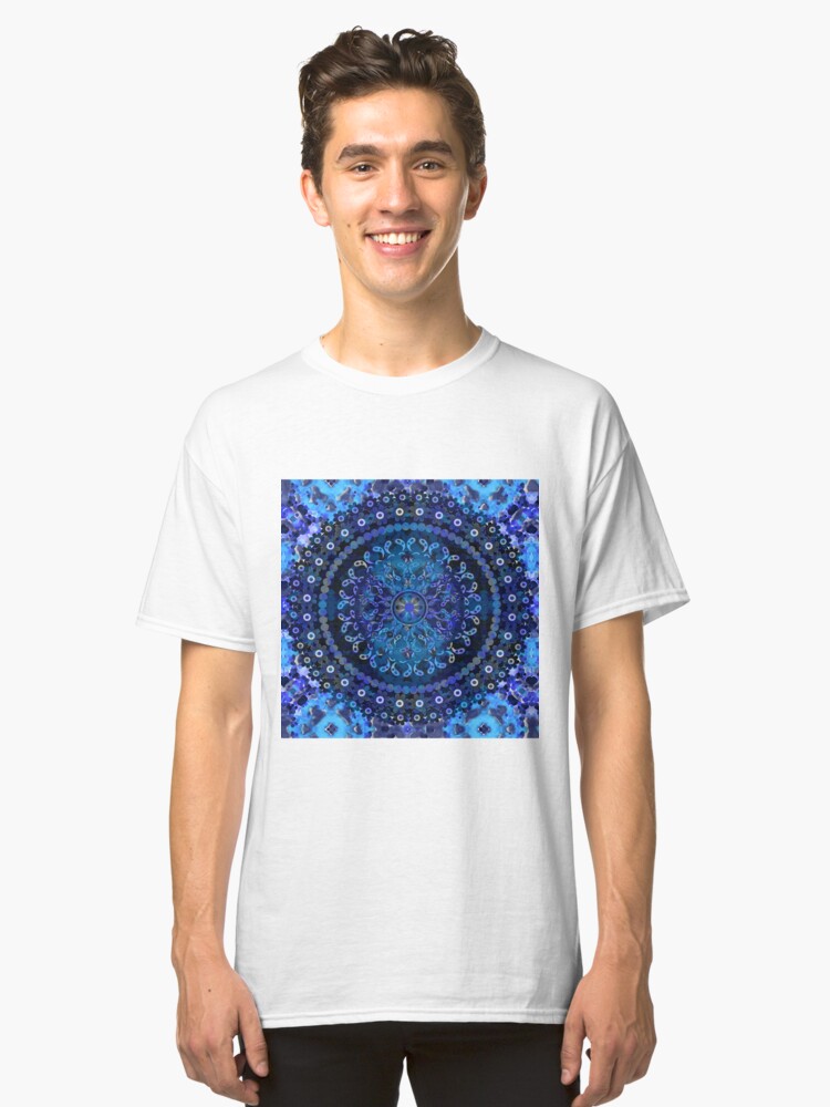 Alternate view of Blue Mosaic Mandala Classic T-Shirt