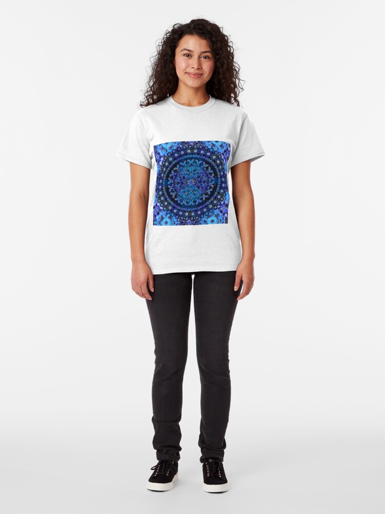 Alternate view of Blue Mosaic Mandala Classic T-Shirt