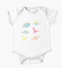 Dinosaur Pattern One Piece - Short Sleeve