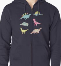 Dinosaurier-Muster Hoodie mit Reißverschluss