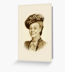 Downton Abbey, Maggie Smith Pencil Portrait, Sepia, Dowager Countess Greeting Card