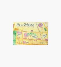 Illustrated map of New Orleans, Louisiana, USA Art Board