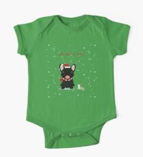 Frenchie Waiting for Santa - Black Edition One Piece - Short Sleeve