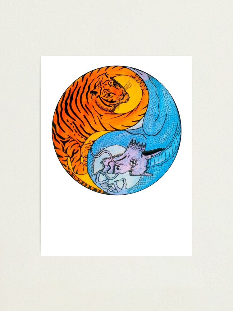 LICENSE PLATE YIN YANG TIGER AND DRAGON AUTO TAG