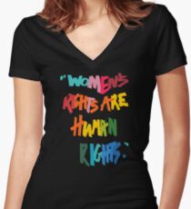 Women's Rights Are Human Rights - Anti-Trump Women's Fitted V-Neck T-Shirt