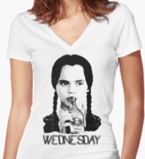 Wednesday Addams | The Addams Family Women's Fitted V-Neck T-Shirt