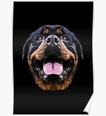 Rottweiler dog low poly. Poster