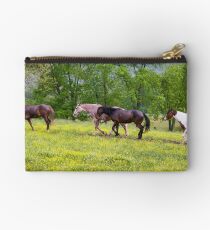 Riding Horses - Cades Cove, Smoky Mountain National Park Studio Pouch