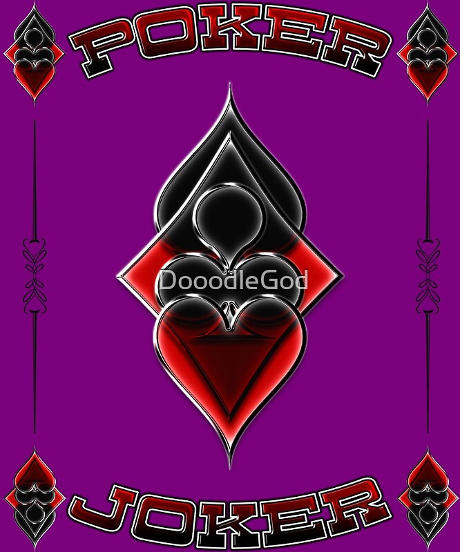 "Great Poker Joker Design Spades Hearts Diamonds Club Shiny Bling